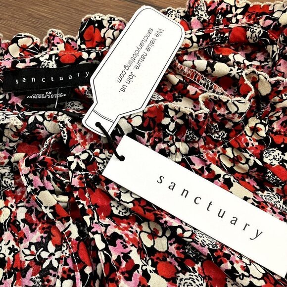 Sanctuary NWT Sheer Flower Power Blouse Size 1X - Picture 4 of 10